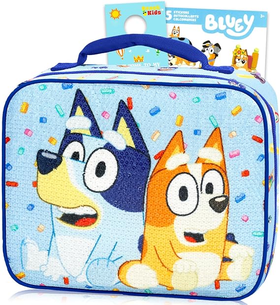 Bluey Lunchbox for Kids Boys Girls Bundle w/Insulated Lunch Bag + More