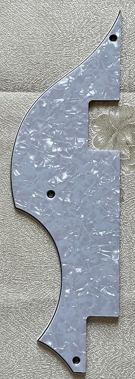 Pick Guard For Compatible Hofner Bass Lefthand Style Guitar Pickguard Scratch Plate (4-Ply White Pearl)