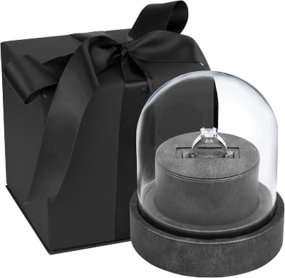 Noble Glass Dome Ring Box - Unique Engagement Ring Box for Proposal Ring, Anniversary, Wedding or Special Occasions