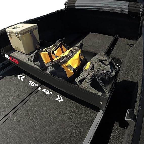 BEDSLIDE BEDBIN Upper Tray (16 x 48) | BSA-UK48B | Additional Truck Bed Storage for Smaller Items | Compatible with BEDSLIDE products with a GUARDRAIL or TRAXRAIL kit | Made in the USA (Black)