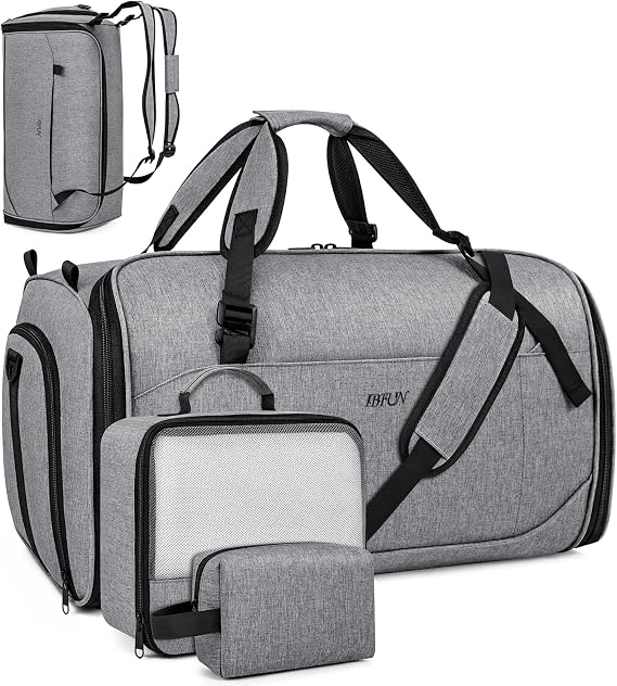 Convertible Garment Bag for Travel, 4-in-1 Backpack for Women Men, 3pcs 50L