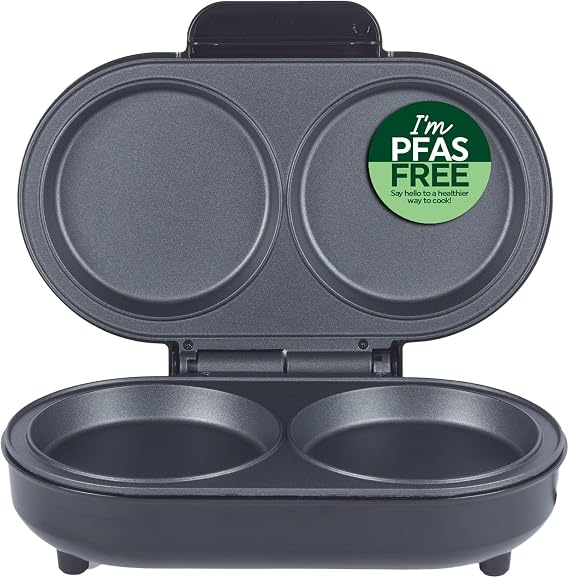 Salter Kuro XL Duo Omelette Maker – Extra Large Deep Fill Plates, Non-Stick Double Egg Cooker, Little to No Oil, PFAS-Free Coating Electric Multi-Cooker, 850 W, Healthy Snack Maker, EK6350MBLK