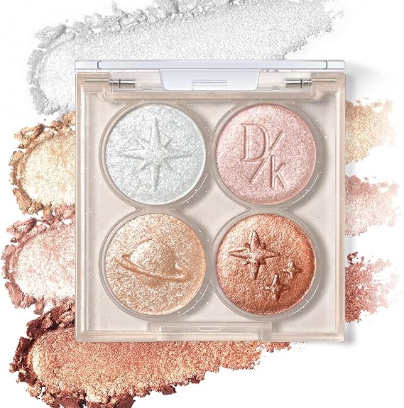 Glitter Eyeshadow Palette with Metallic Shimmer Eye Shadows, Holographic Duochrome Chameleon Color Shift, Sparkly Inner Corner Highlighter Creamy Iridescent Fairy Makeup