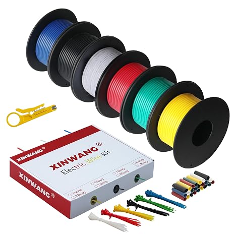 XINWANG 16 AWG 1.3mm² Silicone Wire Kit, 6 Colours, 26 ft Each