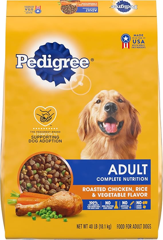 Pedigree Complete Nutrition Adult Dry Dog Food Roasted Chicken & Vegetable Flavor, 40 lb. Bag