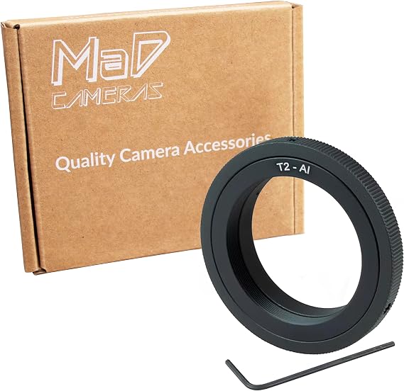 Mount Ring Adapter for Nikon F Mount Camera and T2 Telescope T2 to AI