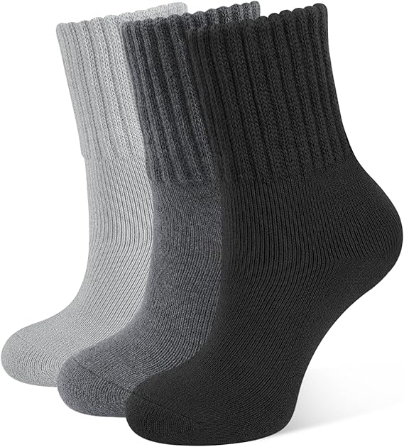 CLOSEMATE Boot Socks for Women Thick Warm Winter Crew Socks 3 Pairs | Thermal crew socks with full cushioning, cozy comfort for boots, hiking, home & gift for women