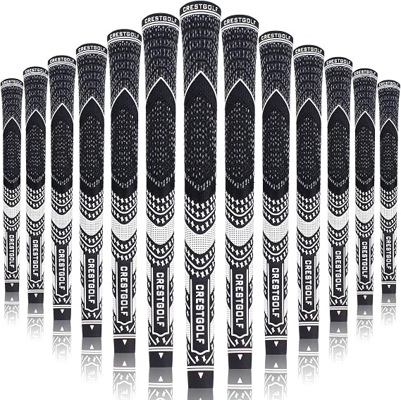 CRESTGOLF Golfgriffe Aktualisierte Multi-Compound-Golfgriffe für Golfschläger Golf Grips Set mit 13 Stück mehr rutschfest ökologische Baumwollgarn-Faden-Technologie mittlere oder Standard-Größe