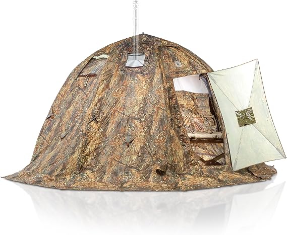Russian-Bear Hot Tent with Stove Jack. Hunting Fishing Outfitter Cold Weather Tent with Wood Stove Hole. 4 Season Tent. Expedition Arctic Living Warm Tent.