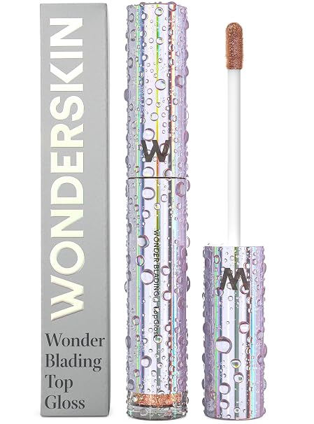 Wonderskin Lip Gloss - Gold Glitter Top Gloss Long Lasting Shine