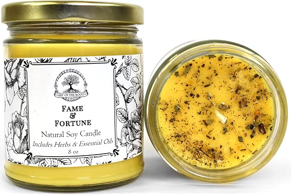 Fame & Fortune 9 oz Soy Spell Candle | Beauty, Notoriety, Wealth, Success & Adoration Rituals | Hoodoo Voodoo Wiccan Pagan Magick