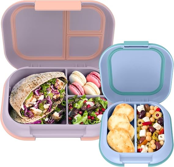 Bentgo Chill Set With Max (Lavender & Peach Blossom) and Mini Lunch Box (Tide Blues)