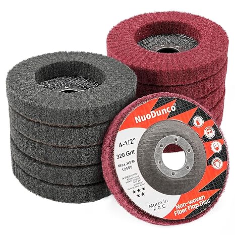 4-1/2 Inch 320 & 600 Grit Scour Flap Disc for Angle Grinder, 10Pcs