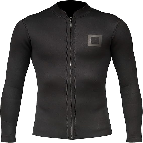 Men's Wetsuit Top Jacket 2mm or 3mm - Neoprene Long Sleeve for Warmth & Comfort, Extended Back Flap - Ideal for Surfing, Snorkeling & Watersports