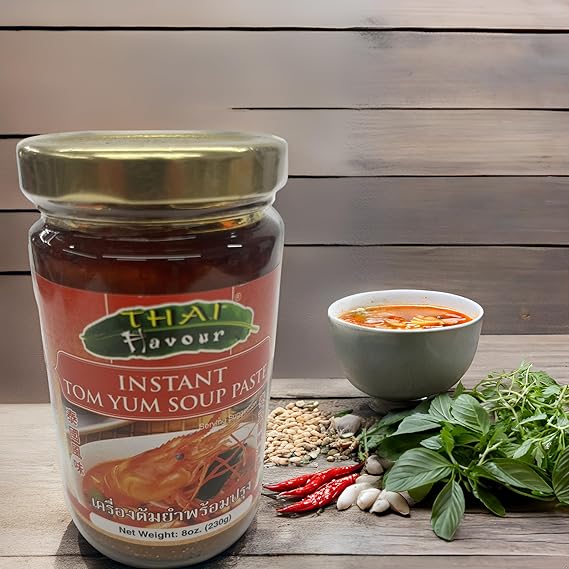 Thai Flavour Tom Yum Paste, 8oz Authentic Hot and Sour Soup Base, Perfect for Thai Recipes