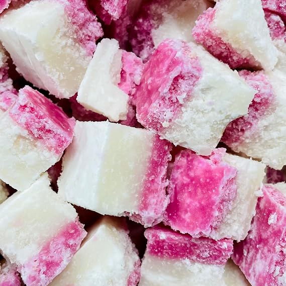 Coconut Ice Sweets 250g Resealable Pouch Bag Raspberry Coconut Ice Retro Candy