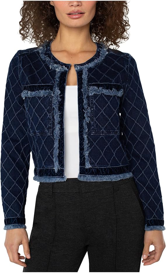Liverpool Los Angeles Fray Edge Jacket W/Velvet Trim