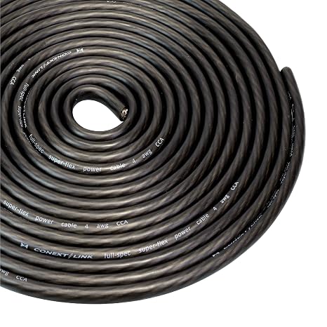 10 ft 4 GA Gauge AWG Car Amplifier Battery Power Cable Ground Wire CCA Frost Black