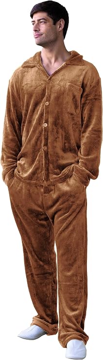 Gioberti Men 2pc Super Soft Plush Pajama Set