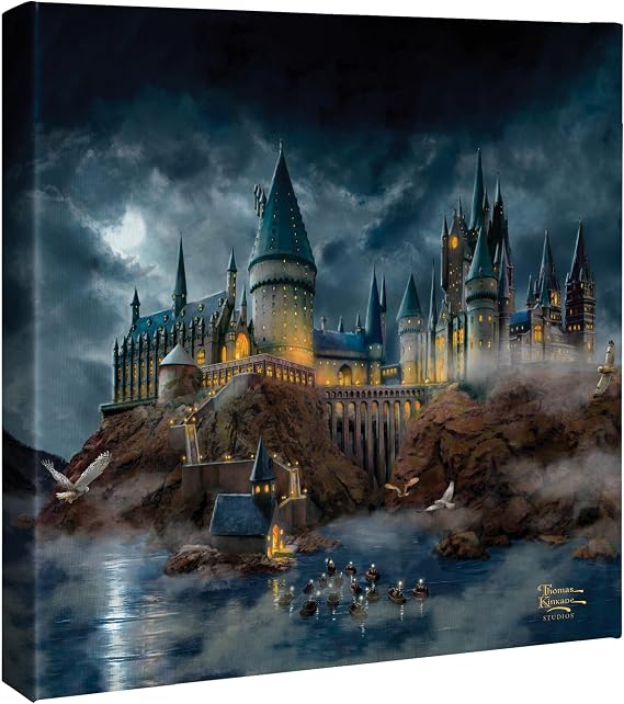 Thomas Kinkade Harry PotterTM HogwartsTM Castle Studios - Gallery Wrapped Canvas (14x14)