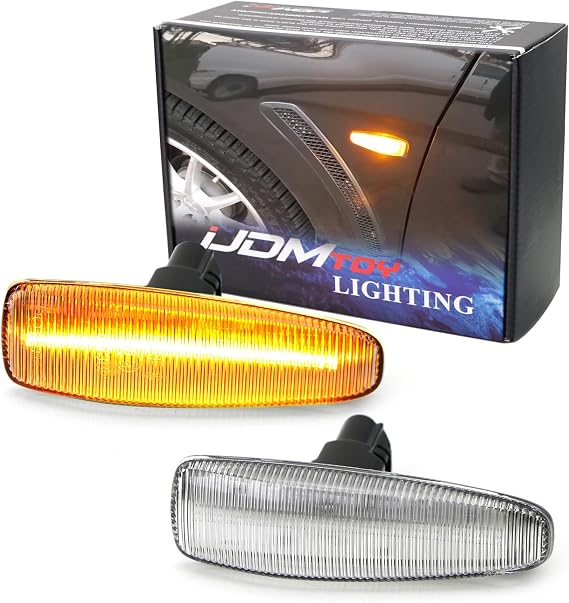 iJDMTOY LED Front Side Marker Turn Signal Lights For Mitsubishi Lancer Evo