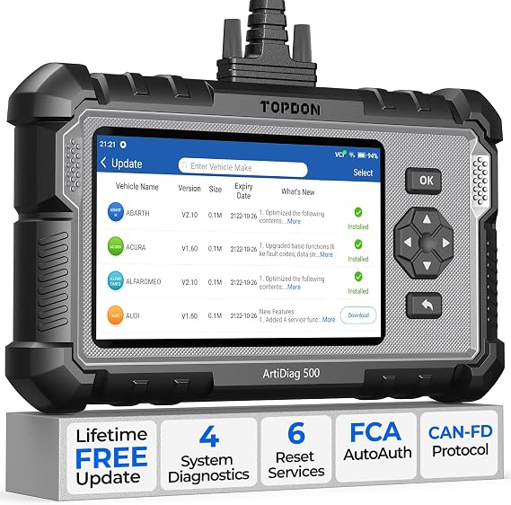 TOPDON AD500 Car Diagnostic Scanner, Engine ABS SRS Transmission Scan Tool