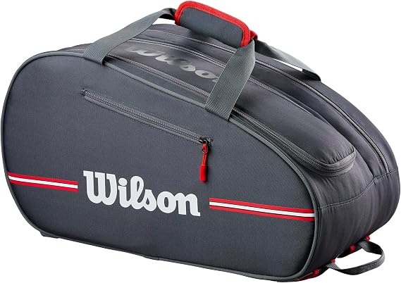WILSON Team Padel Bag - Holds up to 4 Padel Rackets, Black/Red