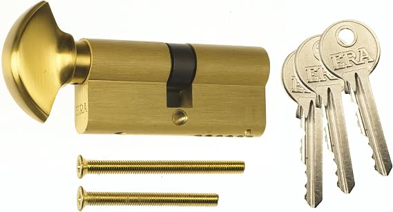 ERA 40 x 40mm 6-Pin Euro Profile Cylinder and Thumbturn - Brass