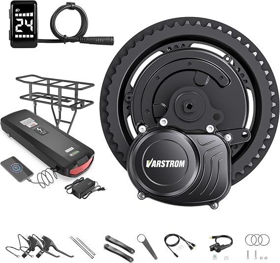 TSDZ2B 48V 500W Mid Drive Kit with DZ40 Display and Ebike Battery | Tong-sheng Electric Bike Conversion Kit for 68-73mm Bottom Bracket, Speed and Torque Sensored E-Bike Motor