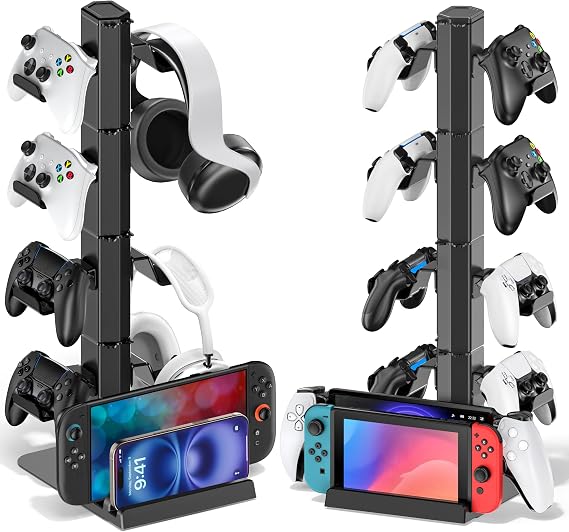 Kytok Gaming Headset & Controller Holder Stand for Gamer Gift, Game Headphone Desk Organizer Storage with Cable Hook for Xbox/ PS5/ PS4/ Controller, for playstation 4 Mounts, Brackets & Stands