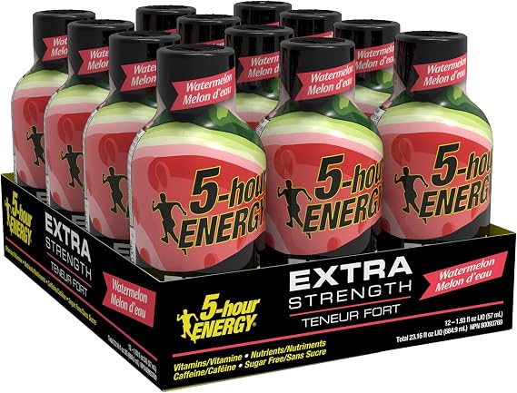 5-Hour Energy Extra Strength Sugar Free Watermelon Energy Shot 1.93 oz (Pack of 12)
