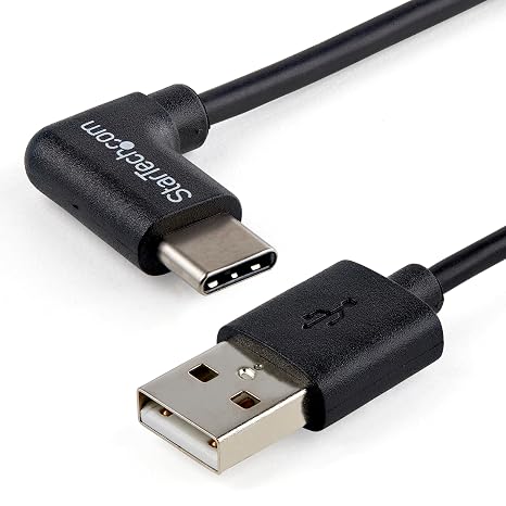 StarTech 3.3ft/1m USB-A to USB-C Right-Angle Charging Cable, 3A (USB2AC1MR)