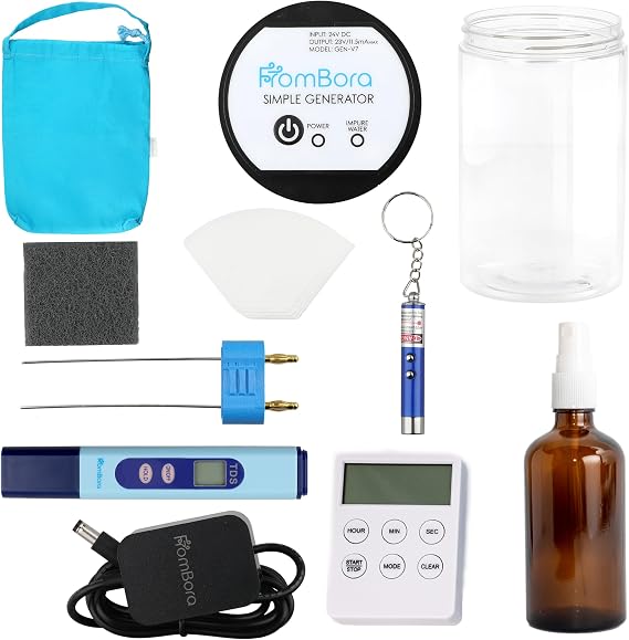 Colloidal Silver Generator Kit Max 99.99% Pure Silver Wire, TDS Meter, Laser, Jar, Amber Bottle & Travel Bag Constant Current Machine for True Nano Particles at Home