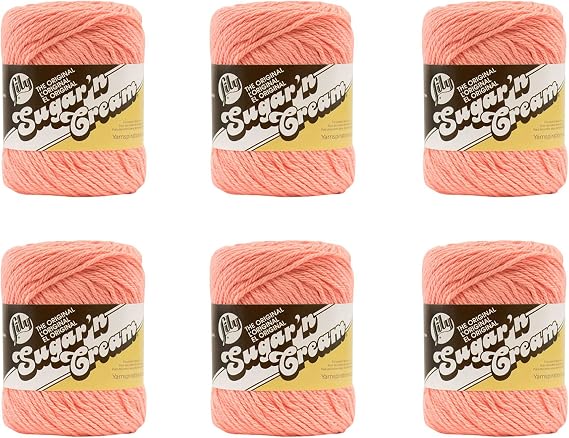 Lily Sugar'n Cream Cotton Yarn for Dishcloths Rose 6-Pack