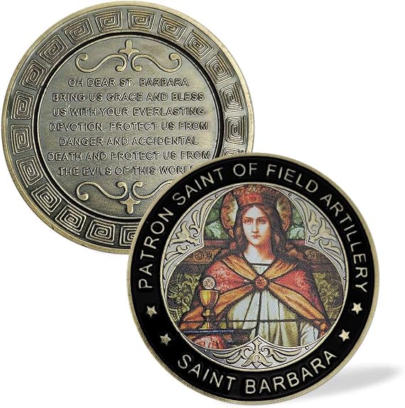 Saint Barbara Challenge Coin for Us Patron Saint Medal Prayer Coin
