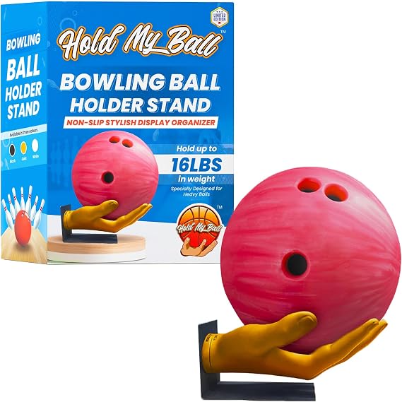 Hand-Sculptured Bowling Ball Holder & Stand - Durable Non-Slip Stylish Display Organizer for Bowling Enthusiasts, Sports Memorabilia, Home, Man Cave, Game Room Decor, or Professional Showcase