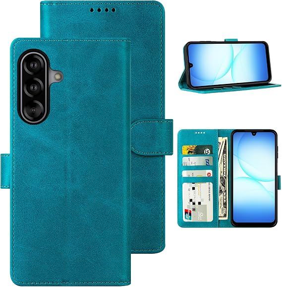 Feitenn for Samsung Galaxy A17 5G (6.7") Case Wallet 2026 with 4 Card Holders Kickstand, PU Flip Leather Magnetic Closure Folio Shockproof Protective Cover, Blue