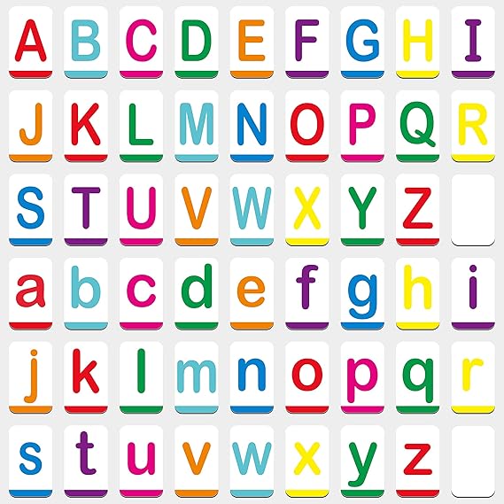Magnetic Alphabet ABC Flash Cards with Large Uppercase and Lowercase Letters 5.5" x 3.5" (54 PCs)
