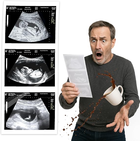 Fake Pregnancy Positive Ultrasound Personalized Prank Ultrasound for Practical Joke Pranks Funny Sonogram Reports Gag Gift &amp; Joke Item for Adults, Gag Props，Novelty items (Single 12 weeks)
