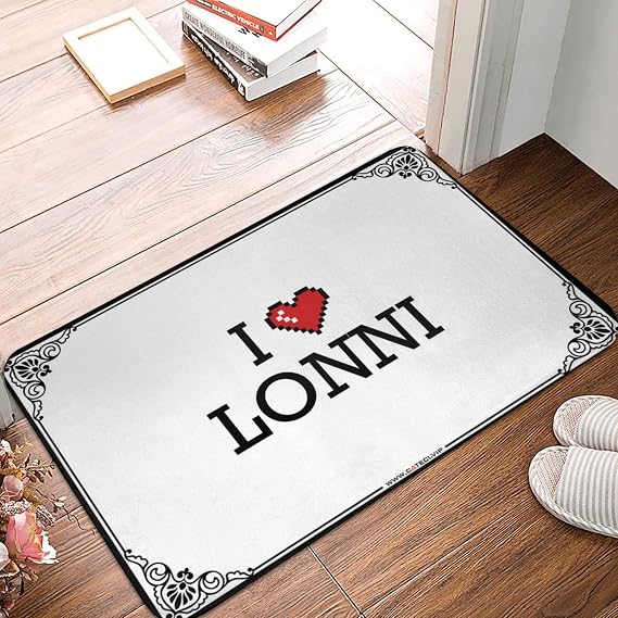 Fast Drying Bathroom Mat Floor Mat - I Love Lonni Fun Door Mat | Funny Welcome Mat Front Door for Shoe Mats for Entryway Indoor - Anti-Fatigue Cushioned Kitchen Mat & Thin Bath(40X60CM)