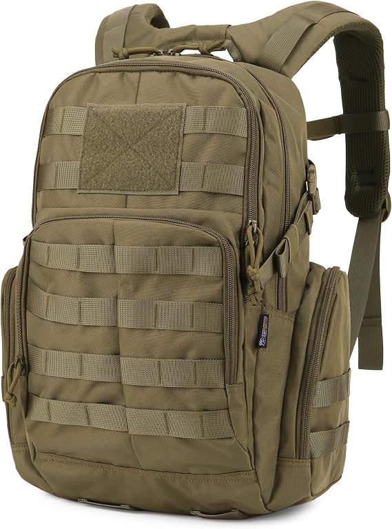 Mardingtop 25L/40L Military Backpack/Tactical Molle/Camping/Hiking/Sport/Patrol Assault Backpack, 25L Brown Wolf, 25L, Military