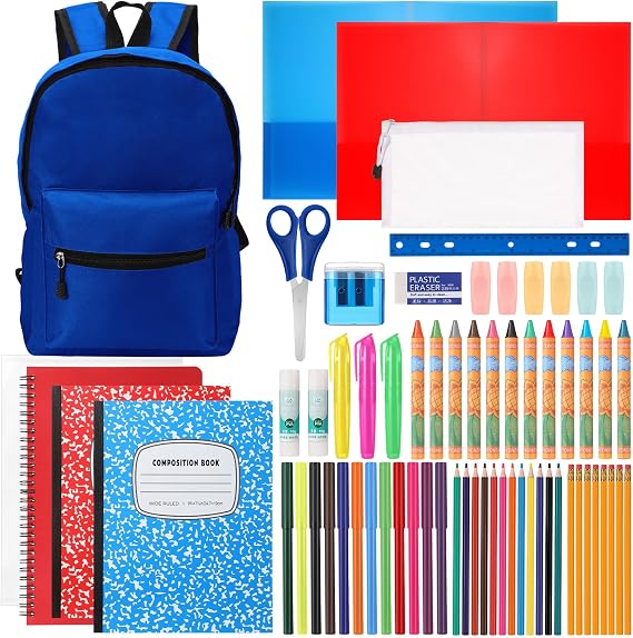 Gilprop Back to School Supplies with Backpack Kids, Blue