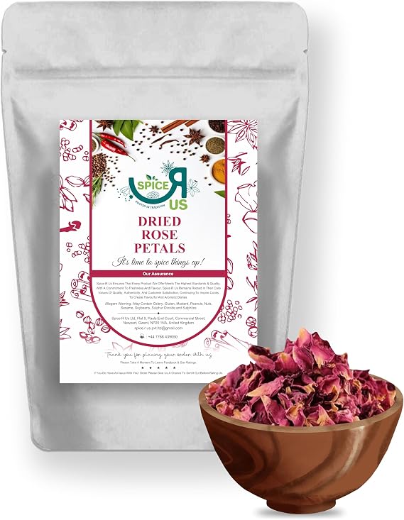 Rose Petals Dried | Edible for Wedding Confetti, Celebrations Premium Quality 50g-1900g (red dried rose petals, 50g)