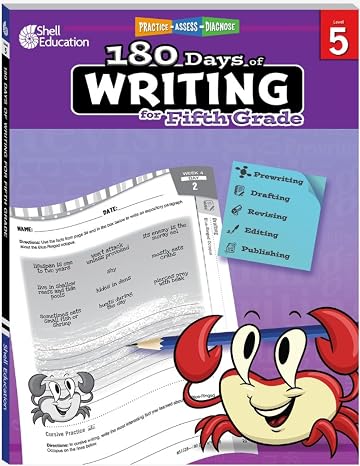 180 DaysTM: Writing Workbook for 5th Grade Ages 1011 | Paragraph Writing, Essay Writing, Grammar, Editing & Revising for School or Home
