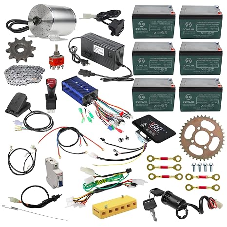 Electric Brushless DC Motor Kit, 72V 3000W Motor Controller with 6-DZM-12 Set 420 Sprocket for Golf Cart Go Kart ATV Quad Buggy Scooter E Bike Bicycle Razor Pit Dirt Bike Motocycle