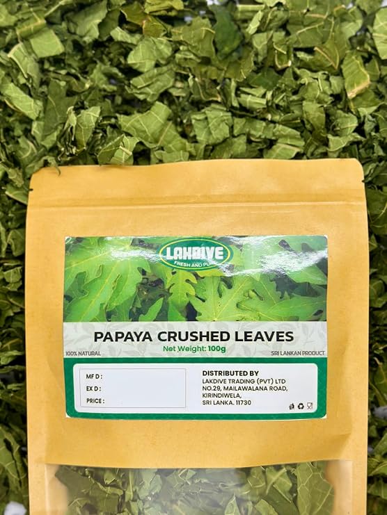 Lakdive Dried 100% Organic Papaya Leaves Tea 1.7 oz (50g) | Whole Loose Leaf Herbal Tea | Sun-Dried Green Papaya Leaves for Infusion & Wellness | Non-GMO, Gluten-Free, Vegan