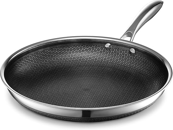 HexClad Hybrid Nonstick 30 cm Frying Pan, Stay-Cool Handle, Dishwasher-Friendly, Oven-Safe Up to 480°C, Induction Ready, Compatible with All Cooktops