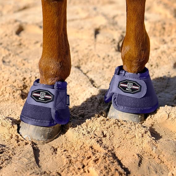 Harrison Howard Horse Bell Boots Equine Ballistic Hoof Overreach Bell Boot for Horse Sold as Pair