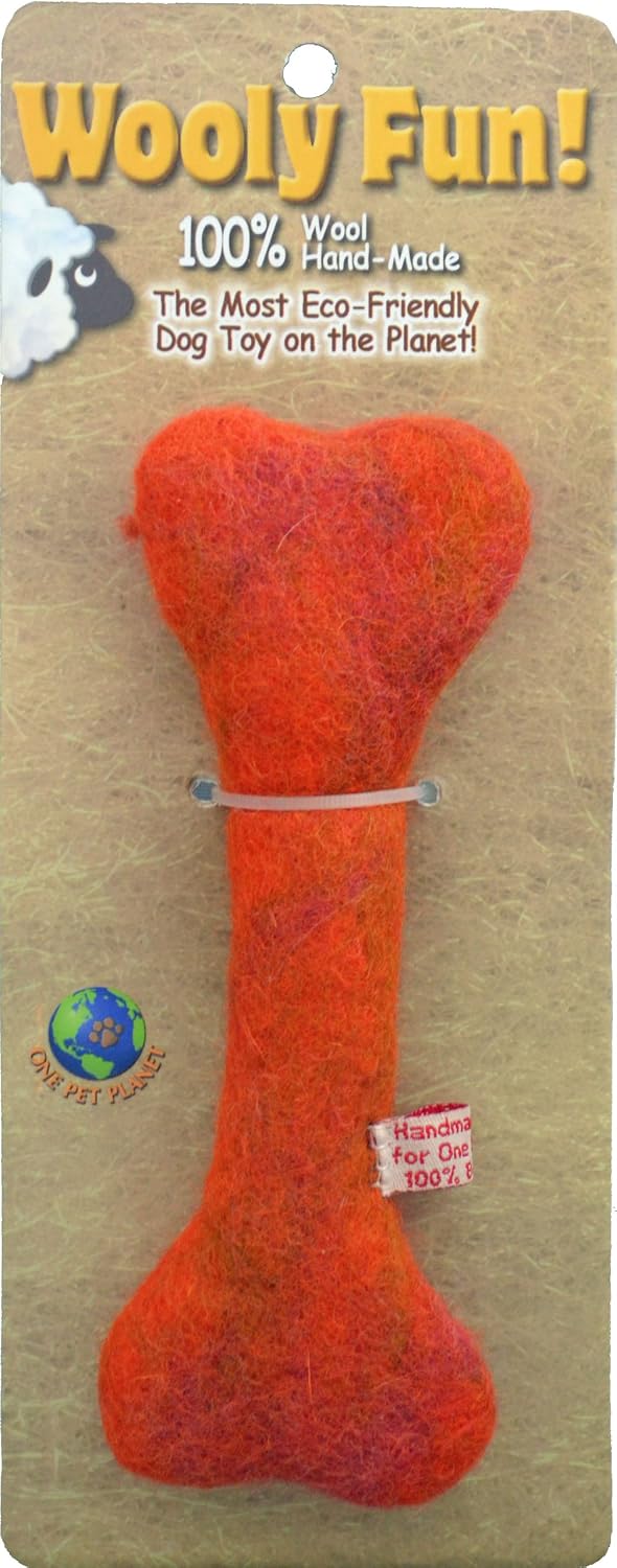 Wool Dog Toy, 6.5-Inch, Orange