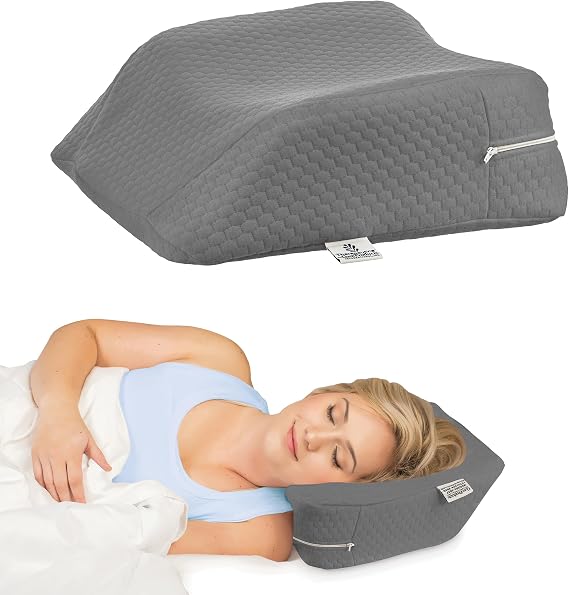 Therapeutica Cervical Orthopedic Foam Travel Pillow - Neck Support Pillow for Side & Back Sleepers - Ergonomic Pillow for Neck Support, Relief, Spinal Alignment Average Size, Gray